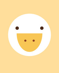 Gosling character. Cartoon cute face of animal for baby card, nursery wall art, room decoration, printing on fabric, postcard, wrapping paper. Flat vector illustration. Picture for applique