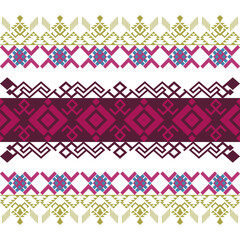 geometric ethnic pattern, Native American tribal fabric, Dark red, light green. boho indian texture ornament pattern, rugs, vector illustration design, cards, picture books, indian traditional dress.