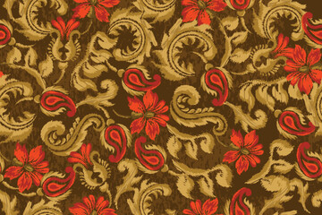 abstract seamless motif fabric patterns, abstract ikat, carpet, fabric, batik	