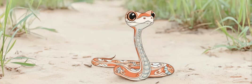 Adorable Cartoon Snake