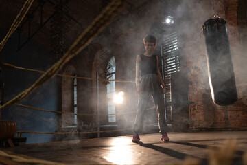 champion pose, throw your fist up, you're a winner, the mood of a motivating sports story,...