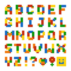Colorful building blocks toy alphabet shape clip art