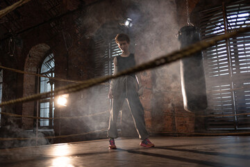 champion pose, throw your fist up, you're a winner, the mood of a motivating sports story,...