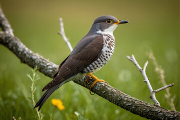 Fototapeta premium A bird sitting comfortably on the top of a tree branch