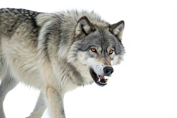 Majestic Gray Wolf Portrait Wild Canine in Winter Wonderland