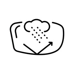 anti fog coating black line icon for digital and print projects.