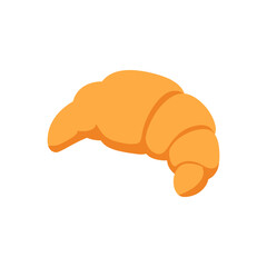 Vector illustration of a croissant on a white background. Food theme icon with flat style