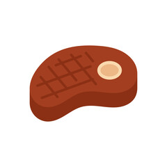 Vector illustration of a steak on a white background. Food theme icon with flat style