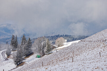 Givre et brume sur les Vosges