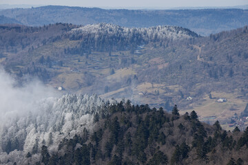 Givre et brume sur les Vosges