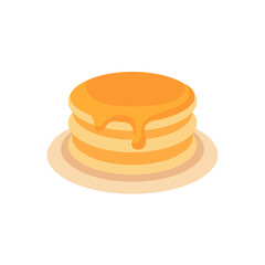 Vector illustration of a pancake on a white background. Food theme icon with flat style