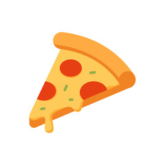 Vector illustration of a slice of pizza on a white background. Food theme icon with flat style