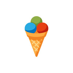 Vector illustration of a ice cream on a white background. Food theme icon with flat style