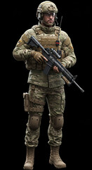 Military soldier in camouflage uniform