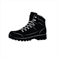 Hiking Boot Silhouette – Outdoor Trekking Shoe Vector Illustration

