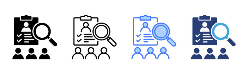 Recruitment icon sheet multiple style collection © gibranicon