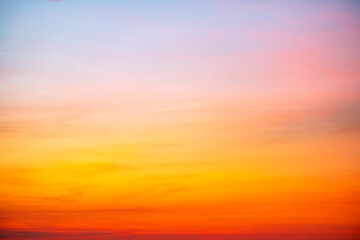 Beautiful , luxury soft gradient orange gold clouds and sunlight on the blue sky perfect for the...