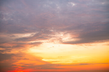 Beautiful , luxury soft gradient orange gold clouds and sunlight on the blue sky perfect for the...