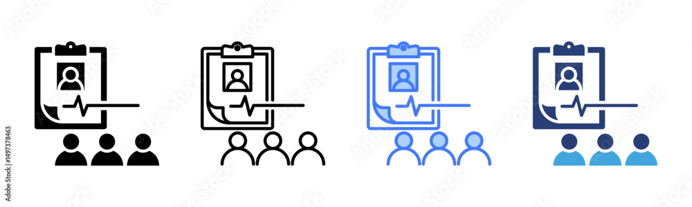 Poster Participant icon sheet multiple style collection
