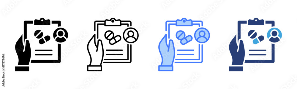 Poster Intervention icon sheet multiple style collection