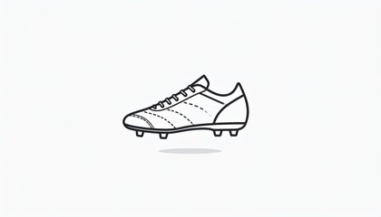 Line drawing features a simple soccer cleat, emphasizing clean shapes and sports culture elements.