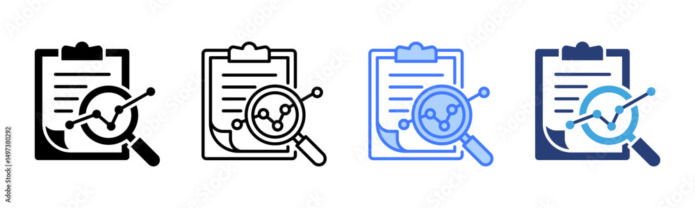 Poster Analysis icon sheet multiple style collection
