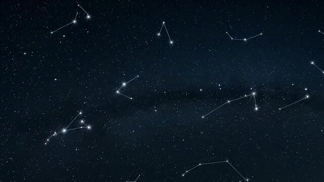 Constellations in a Starry Night Sky Astronomy Background