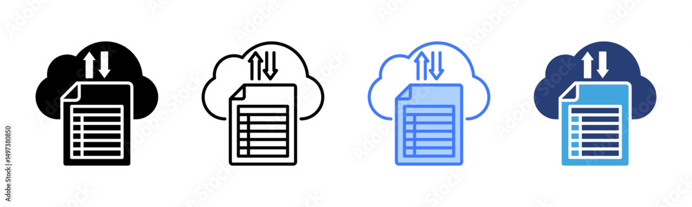 Poster Data Collection icon sheet multiple style collection