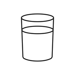 Vector illustration of a glass of orange juice on a white background. Drinks theme icon with line style