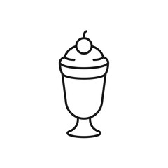 Vector illustration of a milkshake on a white background. Drinks theme icon with line style