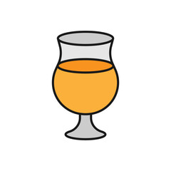 Vector illustration of a cocktail on a white background. Drinks theme icon with solid line style