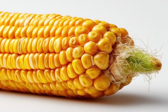 Close-up of golden corn cob with exposed kernels showing its texture - Powered by Adobe