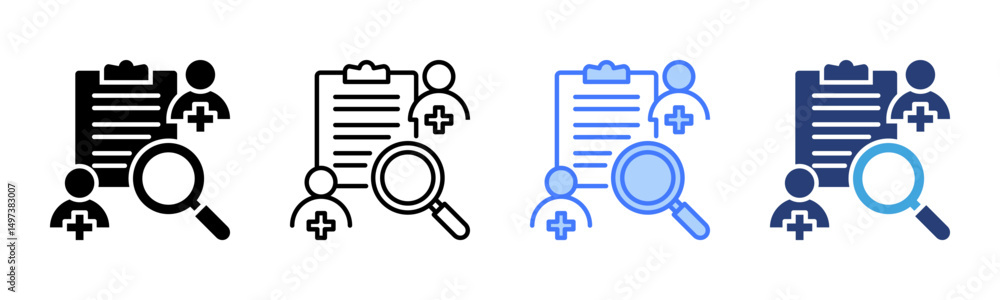 Poster investigator icon sheet multiple style collection