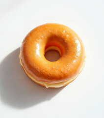 Single Donut on White Background