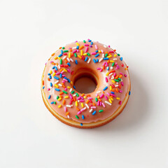 Single Donut on White Background