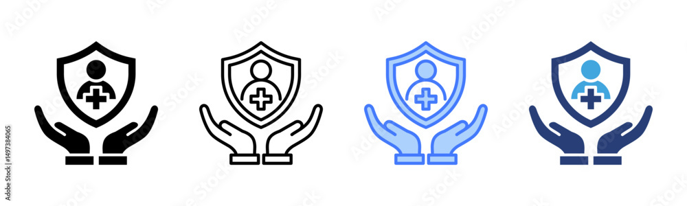 Poster safety icon sheet multiple style collection