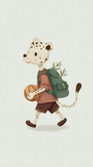 cartoon cheetah going to play baseball