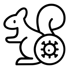 Fototapeta premium squirrel virus icon line