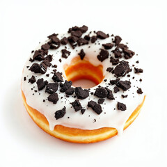 Single Donut on White Background