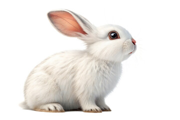 Fototapeta premium Adorable White Bunny Rabbit Illustration A Cute Digital Painting