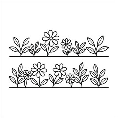 Flowers Vector, Floral Line Art, Flower Sketch, Botanical Illustration, Hand Drawn Flower, Flower Outline, Black And White Flower, Minimalist Floral, Botanical Drawing, Line Art Flowers, Flower Tattoo