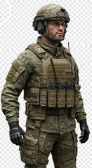 Military soldier in camouflage uniform