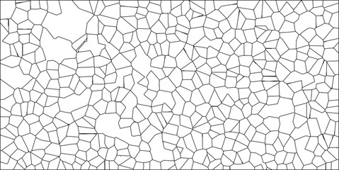Abstract geometric pattern with irregular shapes and polygon cells black lines against a white background vector illustration