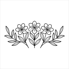 Flowers Vector, Floral Line Art, Flower Sketch, Botanical Illustration, Hand Drawn Flower, Flower Outline, Black And White Flower, Minimalist Floral, Botanical Drawing, Line Art Flowers, Flower Tattoo