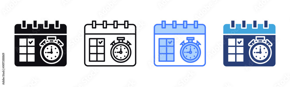 Poster Deadline icon sheet multiple style collection