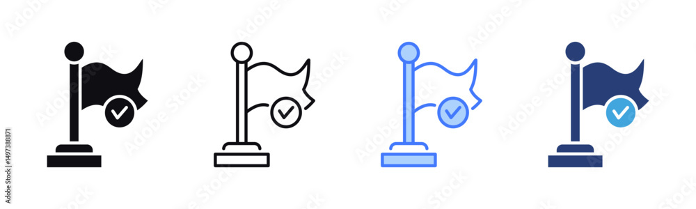 Poster milestone icon sheet multiple style collection