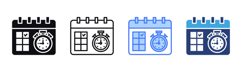 Deadline icon sheet multiple style collection