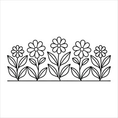 Flowers Vector, Floral Line Art, Flower Sketch, Botanical Illustration, Hand Drawn Flower, Flower Outline, Black And White Flower, Minimalist Floral, Botanical Drawing, Line Art Flowers, Flower Tattoo