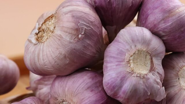 Dried garlic in a basket