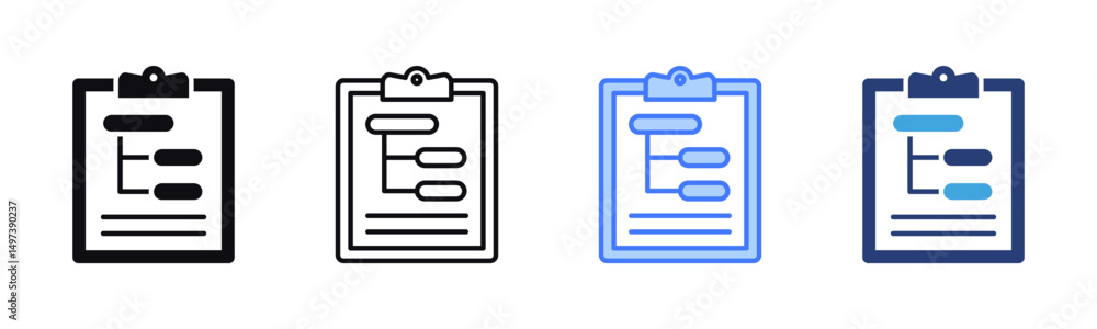 Poster Subtask icon sheet multiple style collection